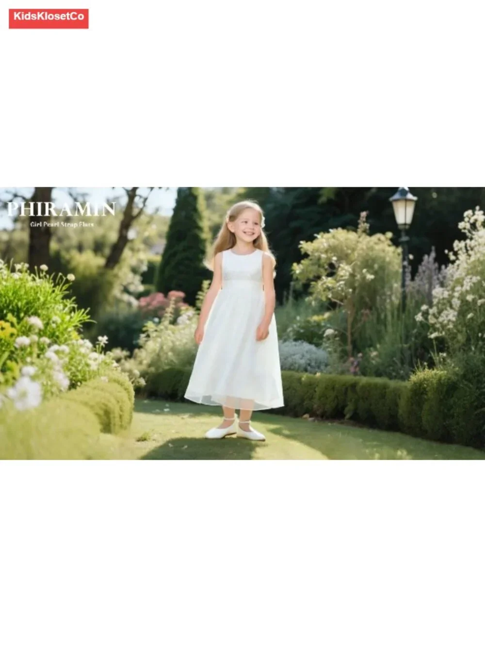 Toddler Flower Girl Dress Shoes - Little Girl Ballet Flats with Pearl Strap for